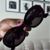 onah lunettes de soleil ovales type celine à petit prix couleur noir et leopard
