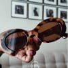 onah lunettes de soleil ovales type celine à petit prix couleur noir et leopard