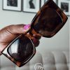 Iniva lunettes de soleil cats eyes type ysl à petit prix couleur noir et leopard