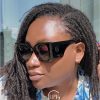 Iniva lunettes de soleil cats eyes type ysl à petit prix couleur noir et leopard