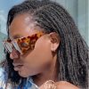 Iniva lunettes de soleil cats eyes type ysl à petit prix couleur noir et leopard