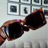 Iniva lunettes de soleil cats eyes type ysl à petit prix couleur noir et leopard