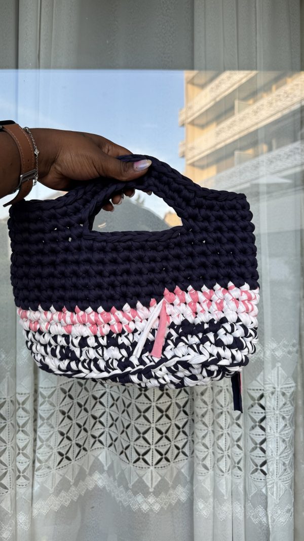 Edima  -  Sac à mains  médium Tricoté en fil recyclé - Navy Blue