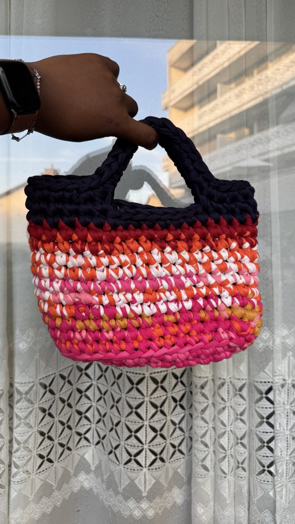 Edima  - Mini Sac à mains  Tricoté en fil recyclé - Sunset