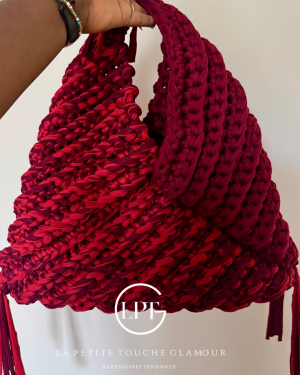 sac tricoté a la main laine recyclée ekedi la petite touche glamour